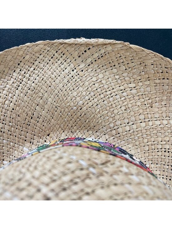 Disney Womens Vintage 90s Tropical Sun Hat Size OS Straw Mickey Floral Resort main image 8